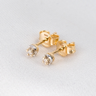 14K Gold Earrings Diamonds Minimal New Touch