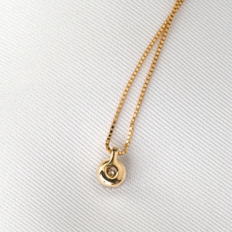 14K Gold Necklace Diamonds Minimal New Touch