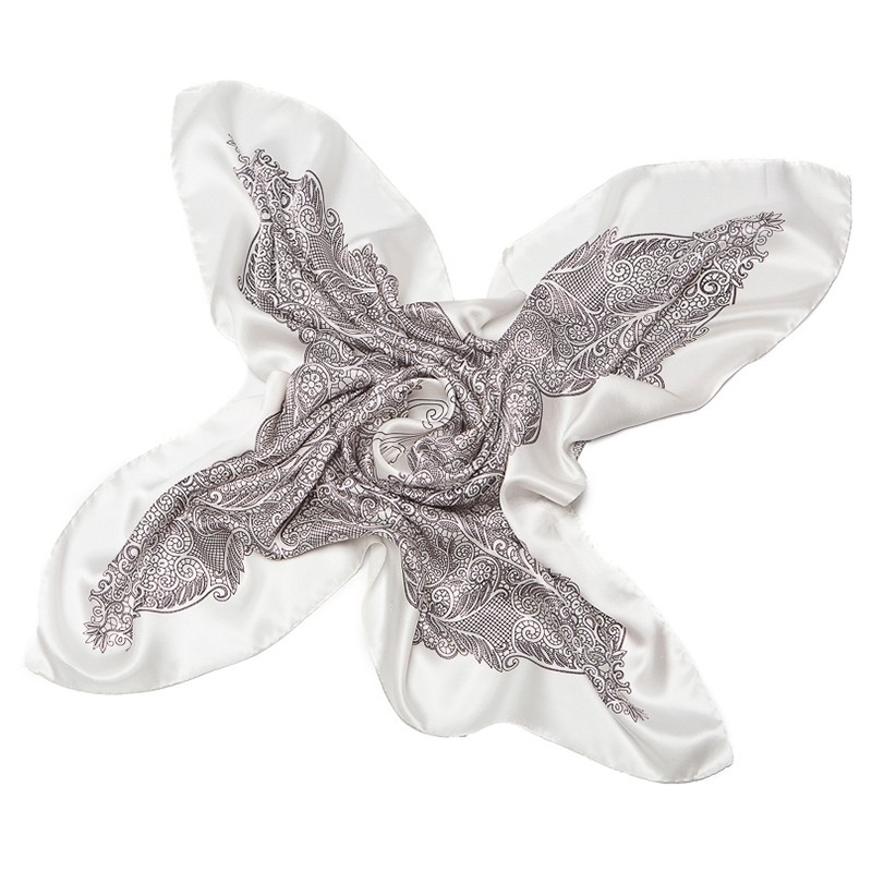 Laura Biagiotti silk scarf simple geometric white