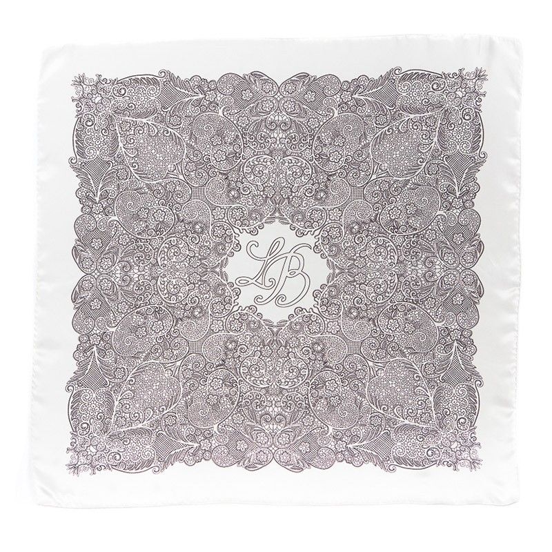 Laura Biagiotti silk scarf simple geometric white