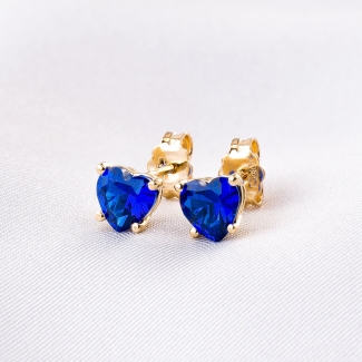 Cercei aur 14K Tanzanite Heart zirconia
