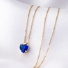 14K Gold Necklace Tanzanite Heart zirconia