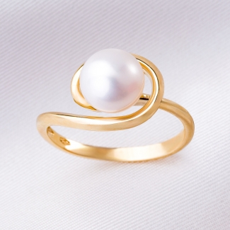 14K Gold Ring Dare for More White Pearl