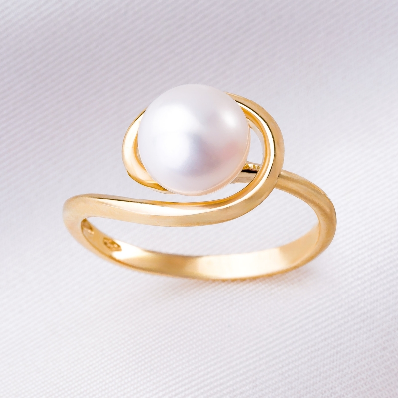 14K Gold Ring Dare for More White Pearl