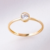 Inel aur 14K Solitaire zirconia 4 mm