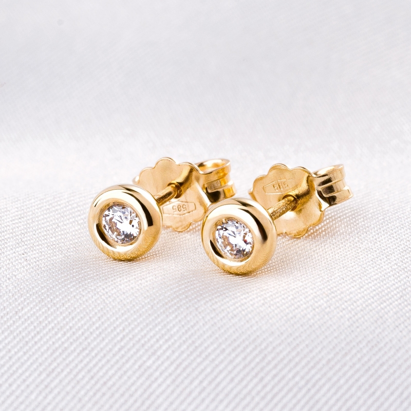 14K Gold Earrings Everyday Choice zirconia