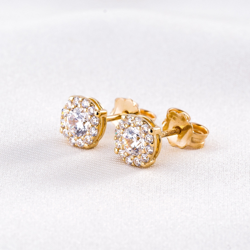 14K Gold Earrings I feel Sunny zirconia