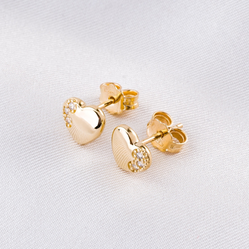 14K Gold Earrings Desires of My Heart zirconia
