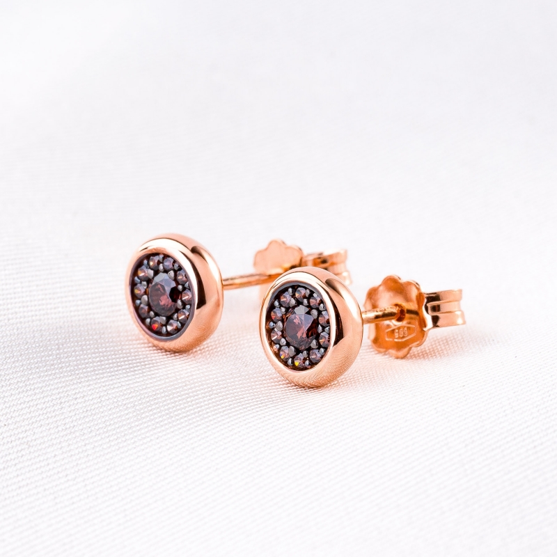 14K Pink Gold Earrings New Love zirconia