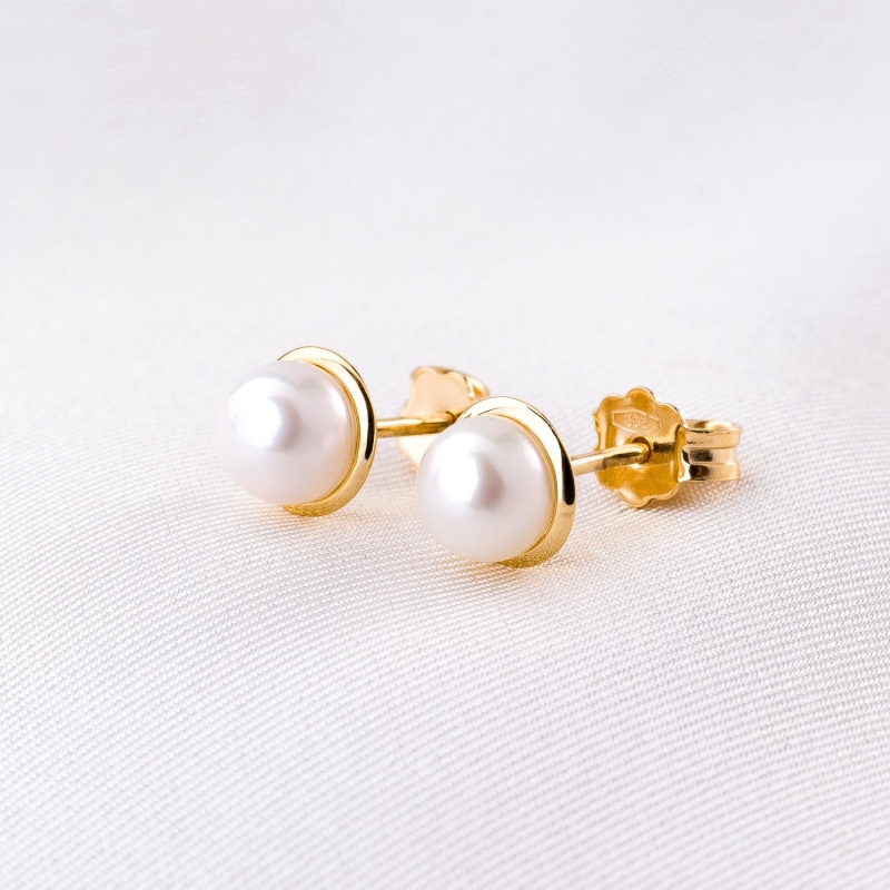14K Gold Earrings Forever Pearl