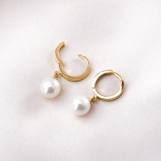 Cercei aur 14K Just For Me White Pearl