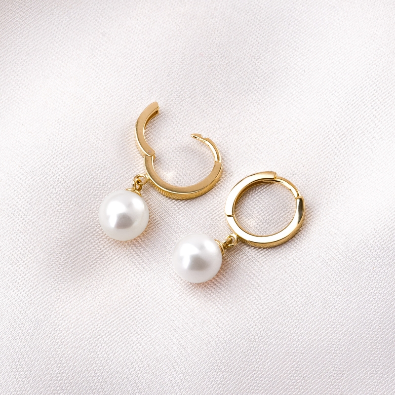 Cercei aur 14K Just For Me White Pearl