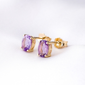 Cercei aur 14K Classy cu ametist natural