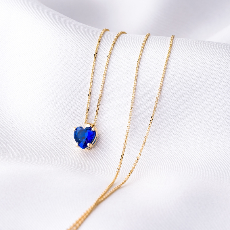 Colier aur 14K Tanzanite Heart zirconia