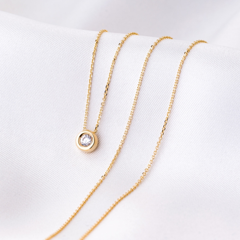 14K Gold Necklace Everyday Choice zirconia