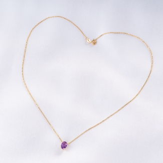 Colier aur 14K Classy cu ametist natural