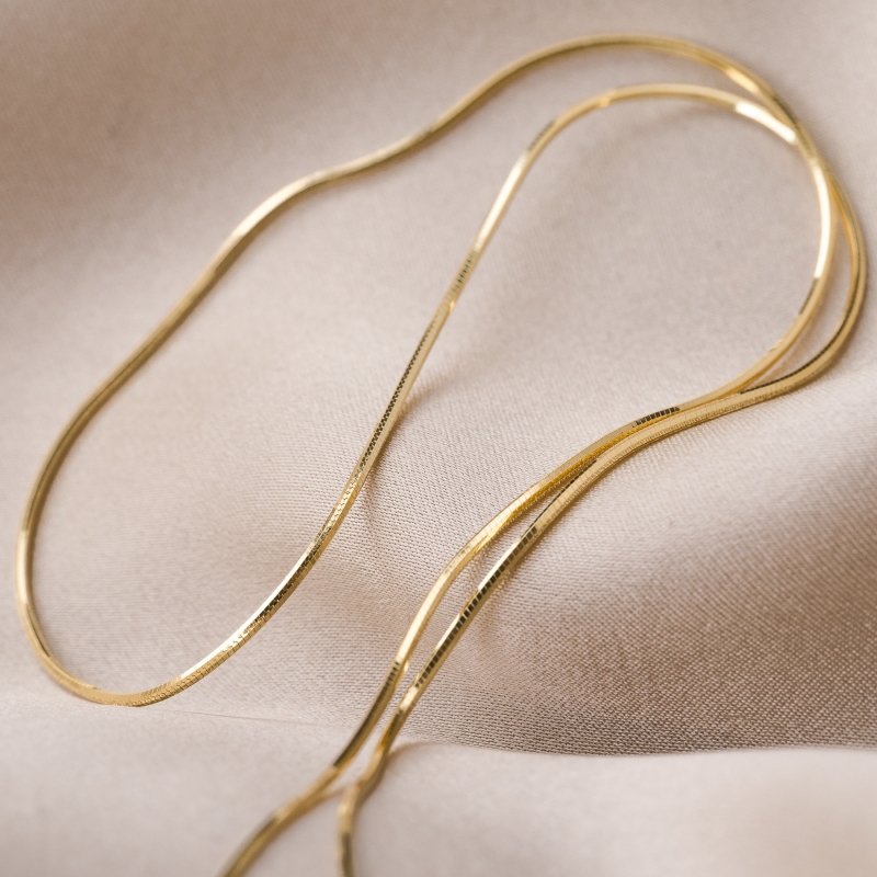 Set cercei, lant si pandant Shinny Star Gold 40cm