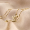 Colier argint Because I Love You gold