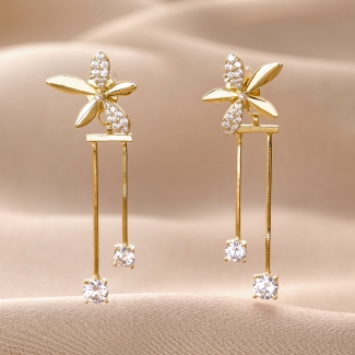 Cercei argint Dazzling Wishes gold