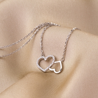 Colier argint Cool Girl Hearts