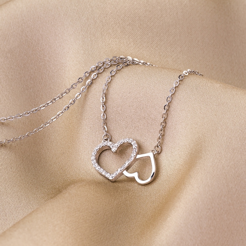 Colier argint Cool Girl Hearts