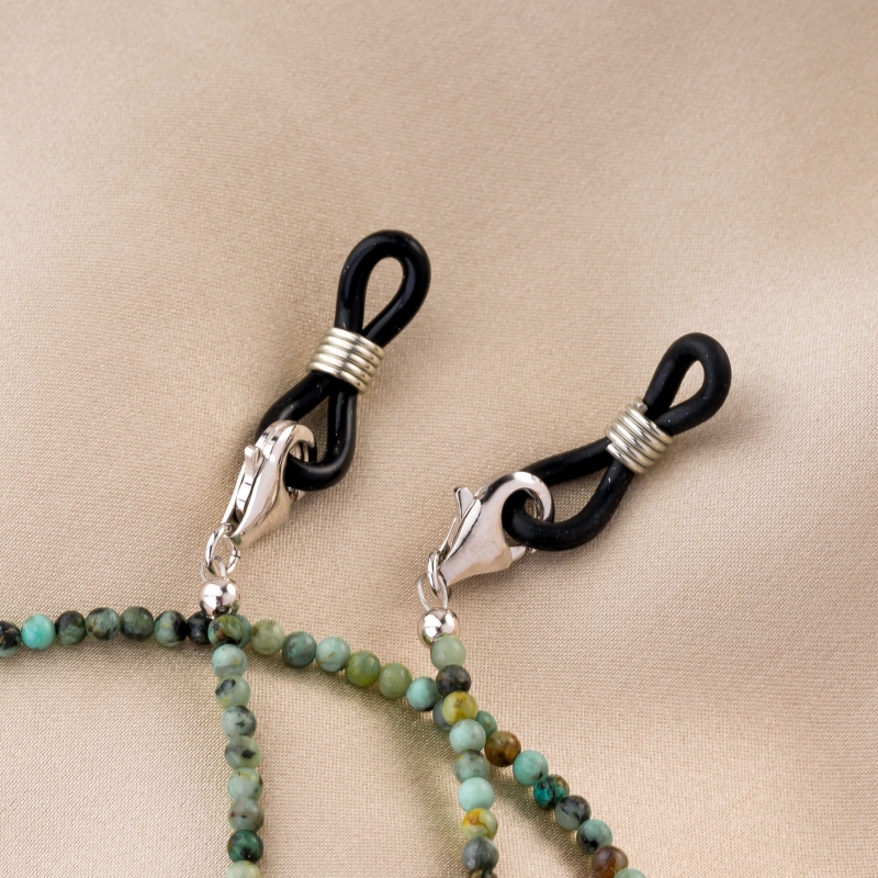 2in1 Lant ochelari si colier argint cu turcoaz african 60 cm