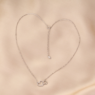 Sterling Silver Necklace Cool Girl Hearts