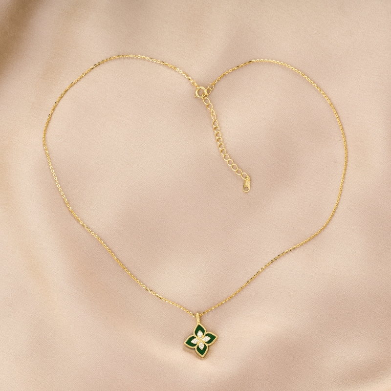 Sterling Silver Necklace Precious Good Luck Charm gold