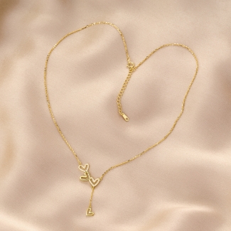Colier argint Because I Love You gold