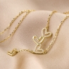 Colier argint Because I Love You gold