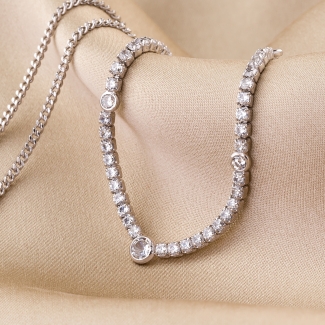Colier argint Tennis Full Light zirconia