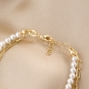 Sterling Silver Bracelet Double Pleasure pearls gold
