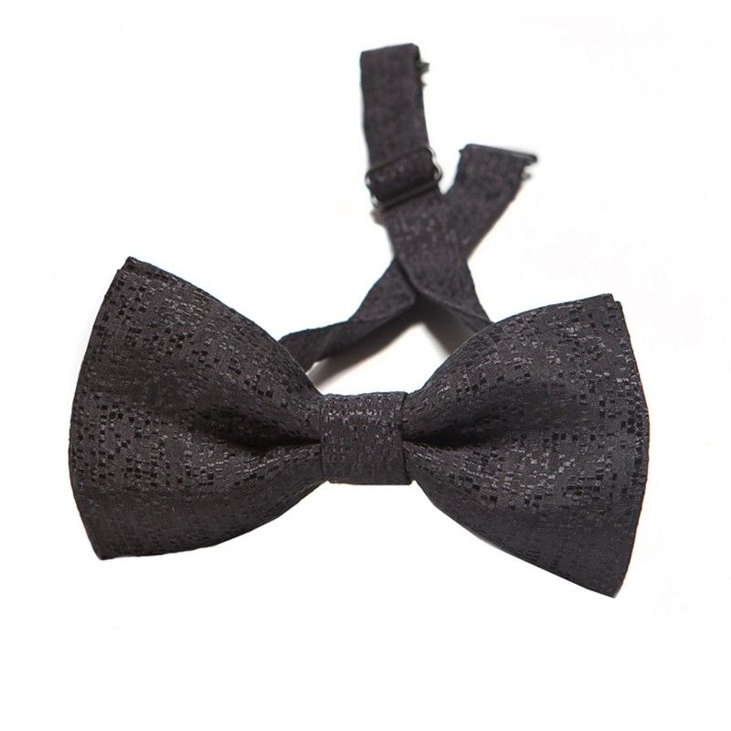 Black squares silk bow tie