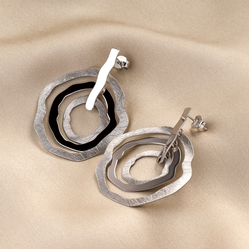 Sterling Silver Earrings Into Hypnotic Connection