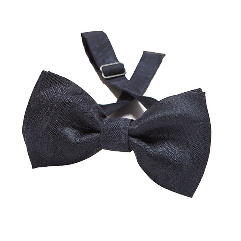 Navy paisley silk bow tie