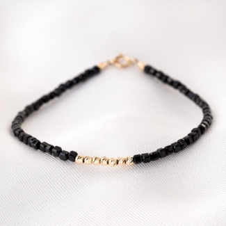 Bratara spinel cu bile de aur 14 K