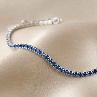 Bratara argint Tennis Cobalt Blue zirconia 2.0