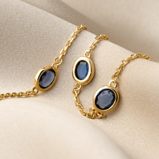 Gold Sterling Silver Bracelet Indicolite Cristals