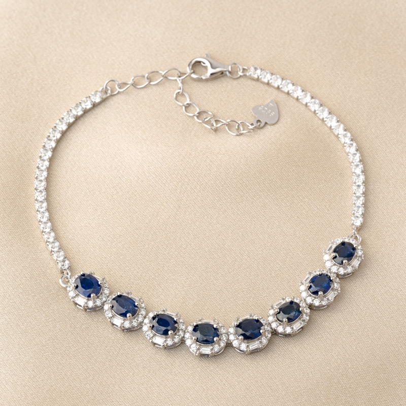 Sterling Silver Bracelet with sapphires