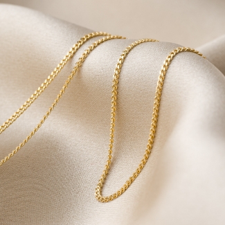 14K Gold Plated Silver Chain Lace 43, 46 cm