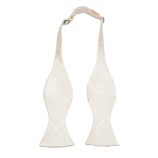 Self-Tie Bow Tie Silk paisley white