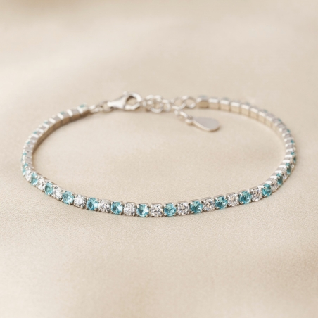 Bratara argint Tennis Mix White & Baby Blue zirconia 3.0
