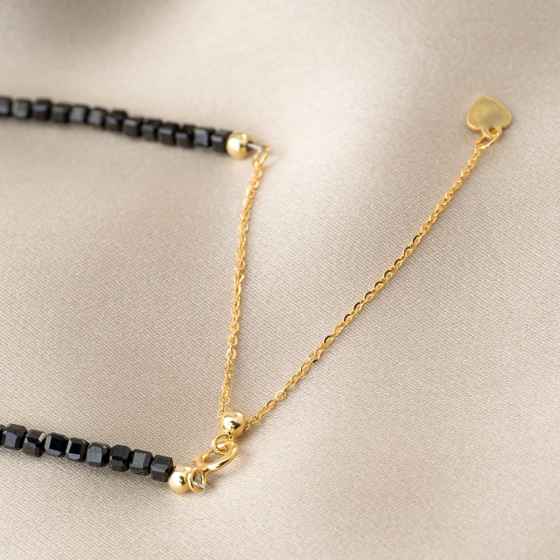 Choker argint spinel cuburi, lantisor culisant gold