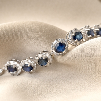Sterling Silver Bracelet with sapphires