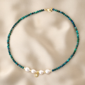 Colier argint La Mer & Le Soleil azurit perle gold