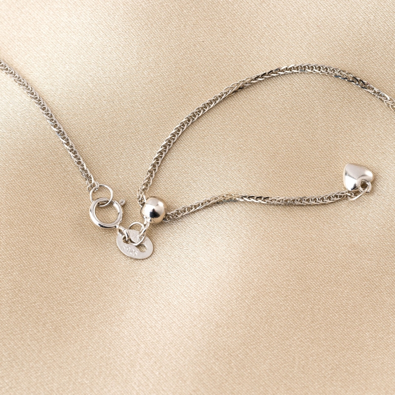 Sterling Silver Chain rodiat 46 cm, adjustable