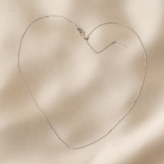 Lantisor argint rodiat  Forzatina culisant, 44 cm