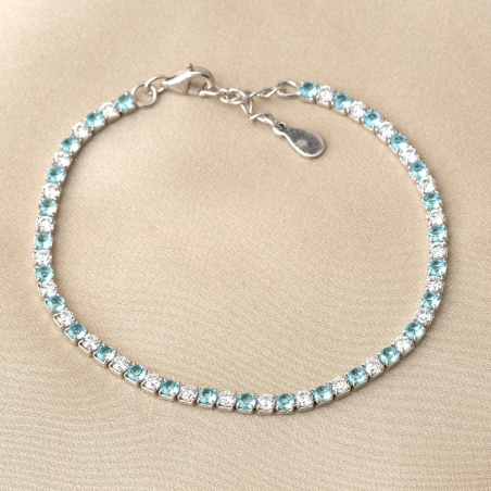Bratara argint Tennis Mix White & Baby Blue zirconia 3.0