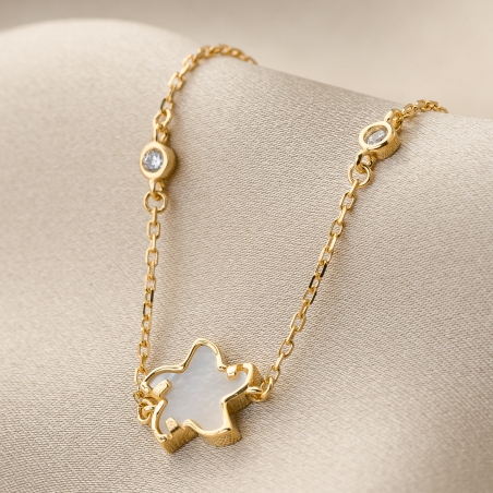 Bratara argint Fleur de Reve sidef alb gold