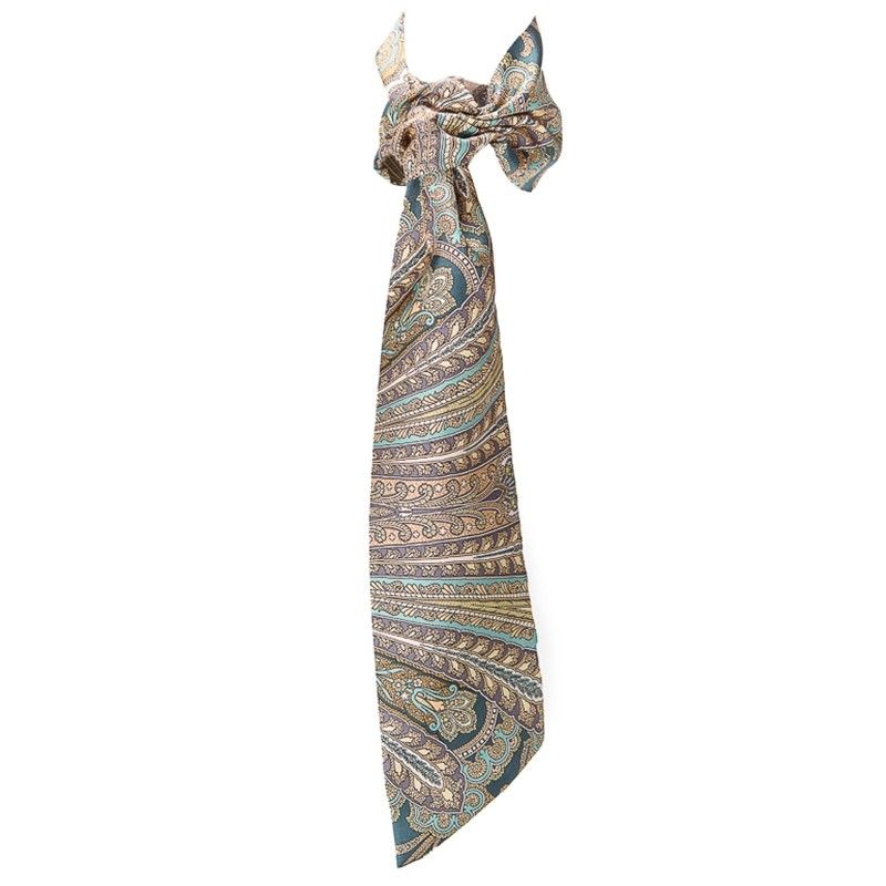 Eşarfă cu volan paisley peacock